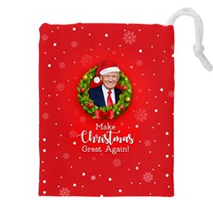 Make Christmas Great Again With Trump Face Maga Drawstring Pouch (5xl)