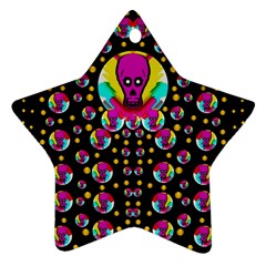 Skull With Many Friends Star Ornament (two Sides) by pepitasart