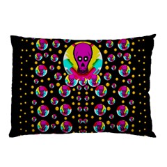 Skull With Many Friends Pillow Case (two Sides) by pepitasart