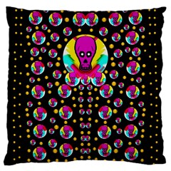 Skull With Many Friends Large Cushion Case (two Sides) by pepitasart