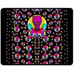 Skull With Many Friends Double Sided Fleece Blanket (medium)  by pepitasart