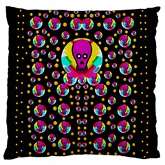 Skull With Many Friends Large Flano Cushion Case (two Sides) by pepitasart