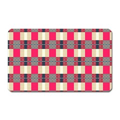 Background Texture Plaid Red Magnet (rectangular) by HermanTelo