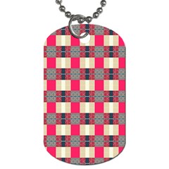 Background Texture Plaid Red Dog Tag (two Sides) by HermanTelo