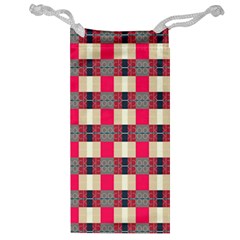 Background Texture Plaid Red Jewelry Bag by HermanTelo