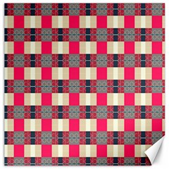 Background Texture Plaid Red Canvas 16  X 16  by HermanTelo