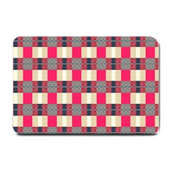 Background Texture Plaid Red Small Doormat 