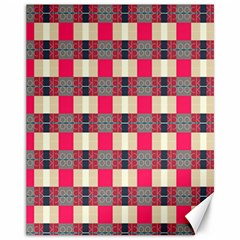 Background Texture Plaid Red Canvas 11  X 14 