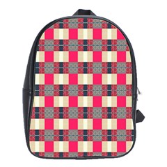 Background Texture Plaid Red School Bag (large) by HermanTelo