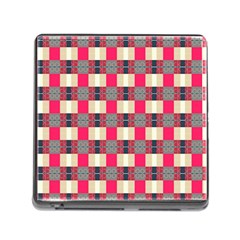 Background Texture Plaid Red Memory Card Reader (square 5 Slot)