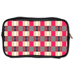 Background Texture Plaid Red Toiletries Bag (two Sides) by HermanTelo