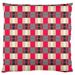 Background Texture Plaid Red Large Cushion Case (one Side)