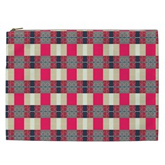 Background Texture Plaid Red Cosmetic Bag (xxl) by HermanTelo