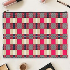 Background Texture Plaid Red Cosmetic Bag (xxxl)