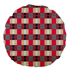 Background Texture Plaid Red Large 18  Premium Round Cushions by HermanTelo