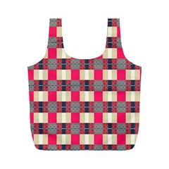 Background Texture Plaid Red Full Print Recycle Bag (m)