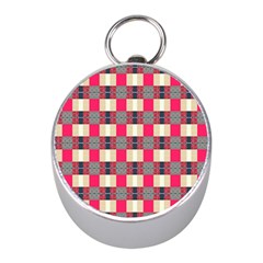 Background Texture Plaid Red Mini Silver Compasses by HermanTelo