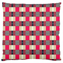 Background Texture Plaid Red Large Flano Cushion Case (one Side)