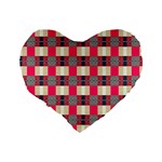 Background Texture Plaid Red Standard 16  Premium Flano Heart Shape Cushions Back