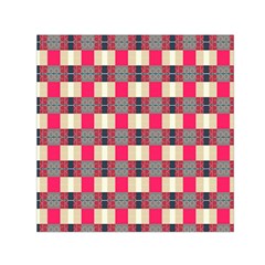 Background Texture Plaid Red Small Satin Scarf (square) by HermanTelo