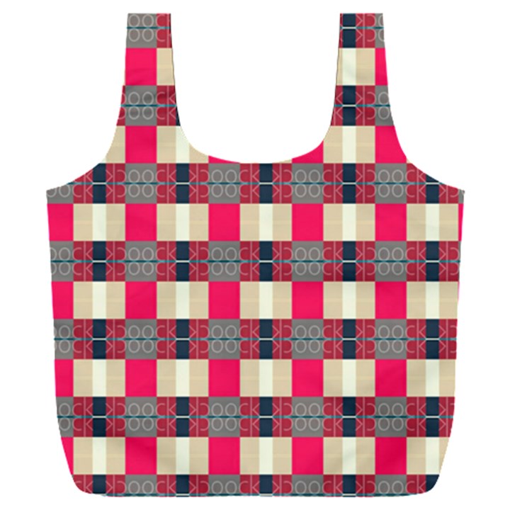 Background Texture Plaid Red Full Print Recycle Bag (XXXL)