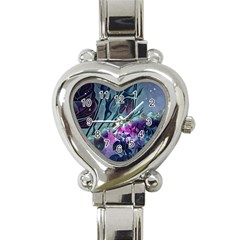 Decorative Floral Design Heart Italian Charm Watch by FantasyWorld7