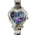 Decorative Floral Design Heart Italian Charm Watch Front