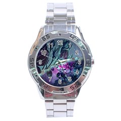 Decorative Floral Design Stainless Steel Analogue Watch by FantasyWorld7