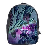 Decorative Floral Design School Bag (XL) Front