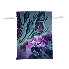 Decorative Floral Design Lightweight Drawstring Pouch (m)