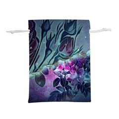 Decorative Floral Design Lightweight Drawstring Pouch (l)