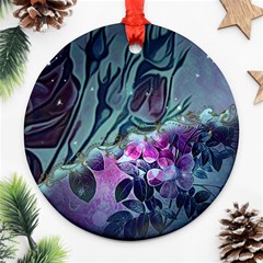 Decorative Floral Design Ornament (round) by FantasyWorld7