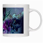 Decorative Floral Design White Mugs Right