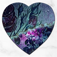 Decorative Floral Design Jigsaw Puzzle (heart) by FantasyWorld7