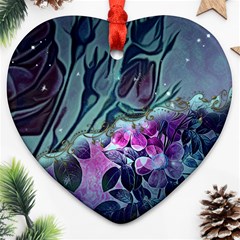 Decorative Floral Design Heart Ornament (two Sides) by FantasyWorld7