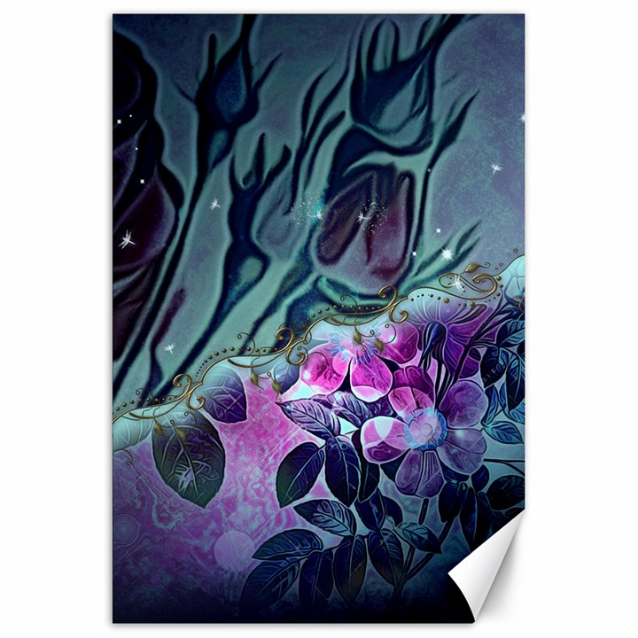 Decorative Floral Design Canvas 20  x 30 