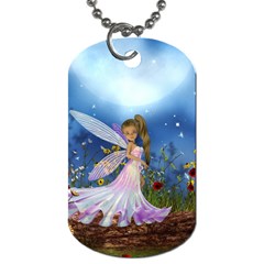 Little Fairy In The Night Dog Tag (one Side) by FantasyWorld7