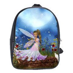 Little Fairy In The Night School Bag (large) by FantasyWorld7