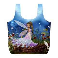 Little Fairy In The Night Full Print Recycle Bag (l) by FantasyWorld7