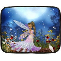 Little Fairy In The Night Double Sided Fleece Blanket (mini)  by FantasyWorld7