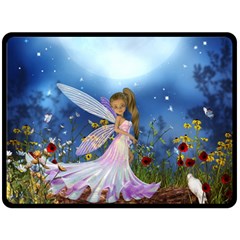 Little Fairy In The Night Fleece Blanket (large)  by FantasyWorld7