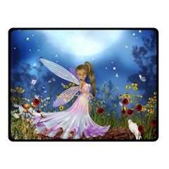 Little Fairy In The Night Double Sided Fleece Blanket (small)  by FantasyWorld7