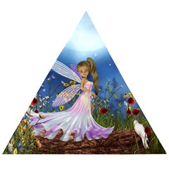 Little Fairy In The Night Wooden Puzzle Triangle by FantasyWorld7