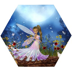 Little Fairy In The Night Wooden Puzzle Hexagon by FantasyWorld7