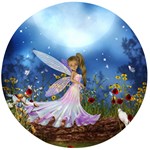 Little Fairy In The Night Wooden Bottle Opener (Round)