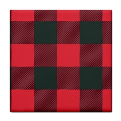 Canadian Lumberjack Red And Black Plaid Canada Tile Coaster by snek