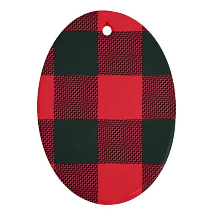 Canadian Lumberjack red and black plaid Canada Ornament (Oval)