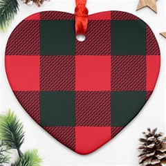 Canadian Lumberjack Red And Black Plaid Canada Heart Ornament (two Sides) by snek