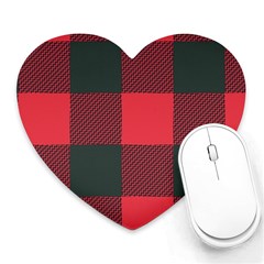 Canadian Lumberjack Red And Black Plaid Canada Heart Mousepads