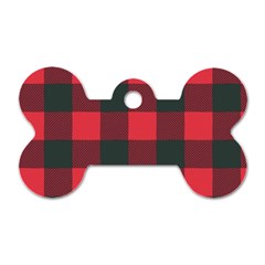 Canadian Lumberjack Red And Black Plaid Canada Dog Tag Bone (two Sides) by snek